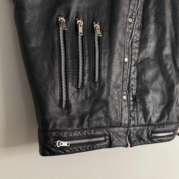 Vintage 80s Black Leather Vest - Michael Jackson - Picture 3 of 5